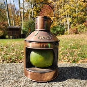Copper Starboard Nautical Oil Lantern with Yellow/Green Lens